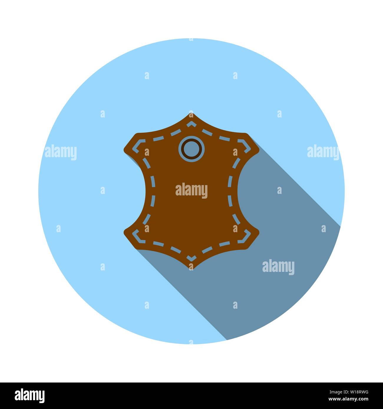 Leather Sign Icon. Flat Circle Stencil Design With Long Shadow. Vector ...