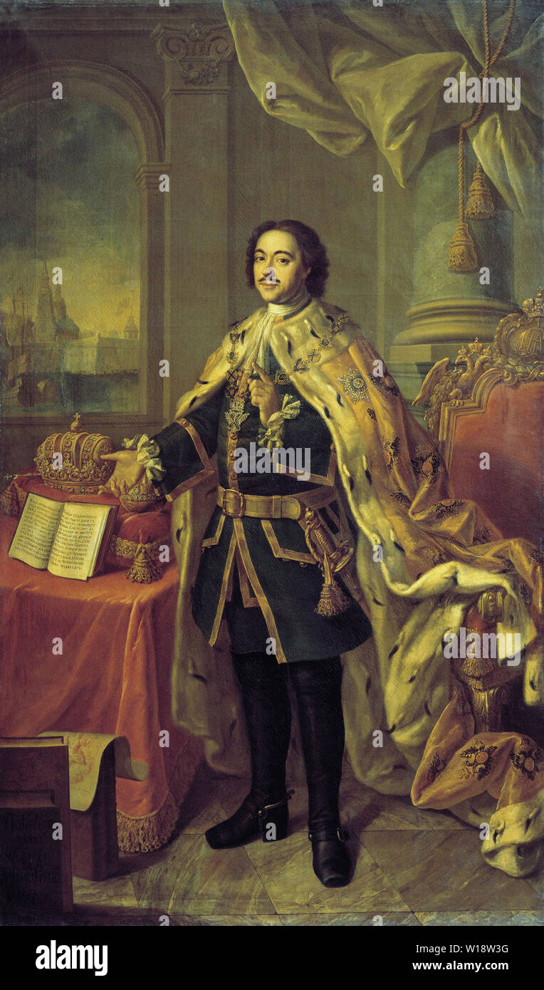 Aleksey Antropov - Portrait Tsar Peter I 1770 Stock Photo