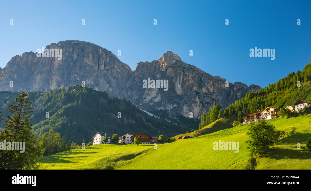 Typical Summer mountain landscape and village Dolomite Alps Italy Stock ...