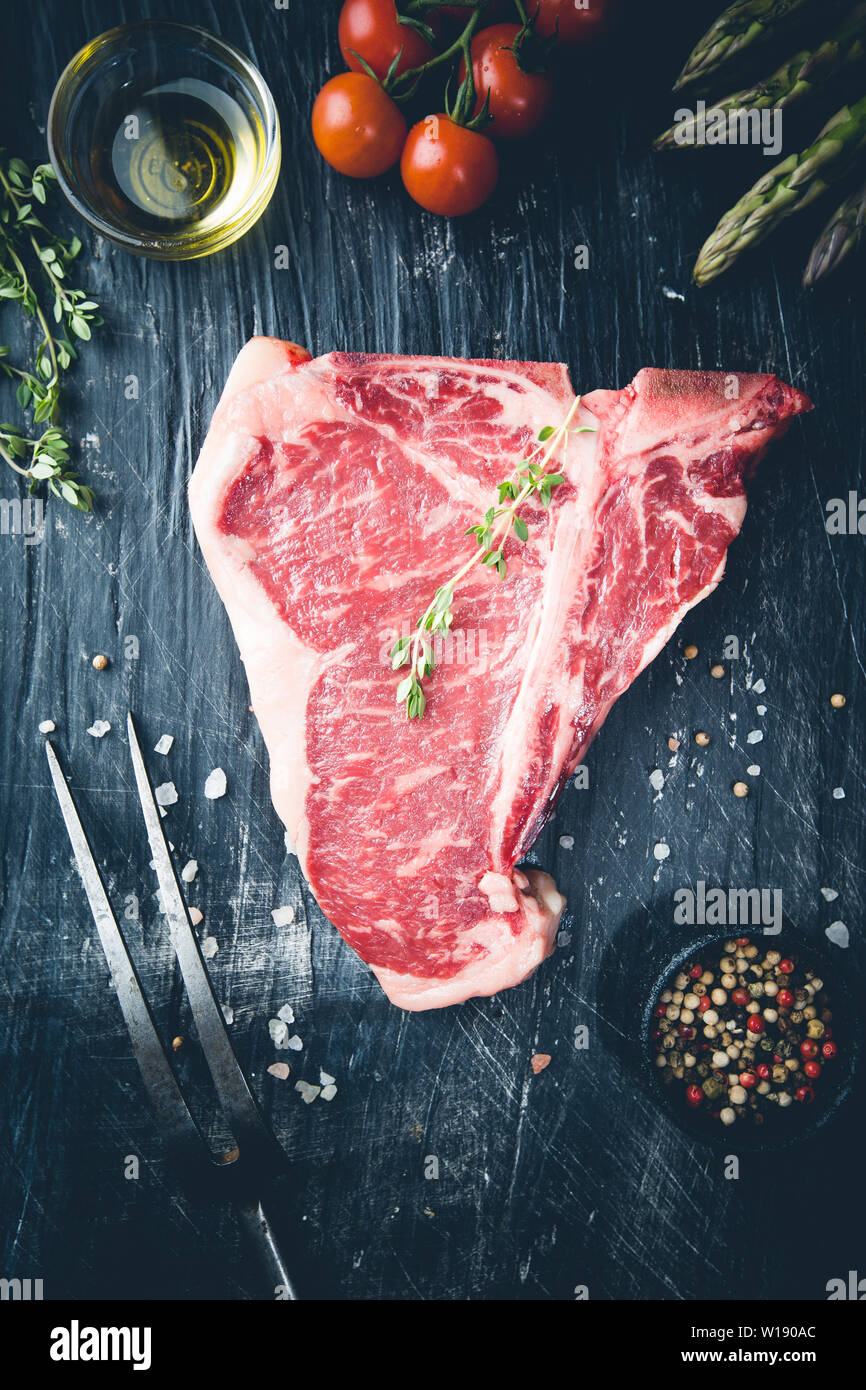 Raw Tbone Steak Stock Photo Alamy