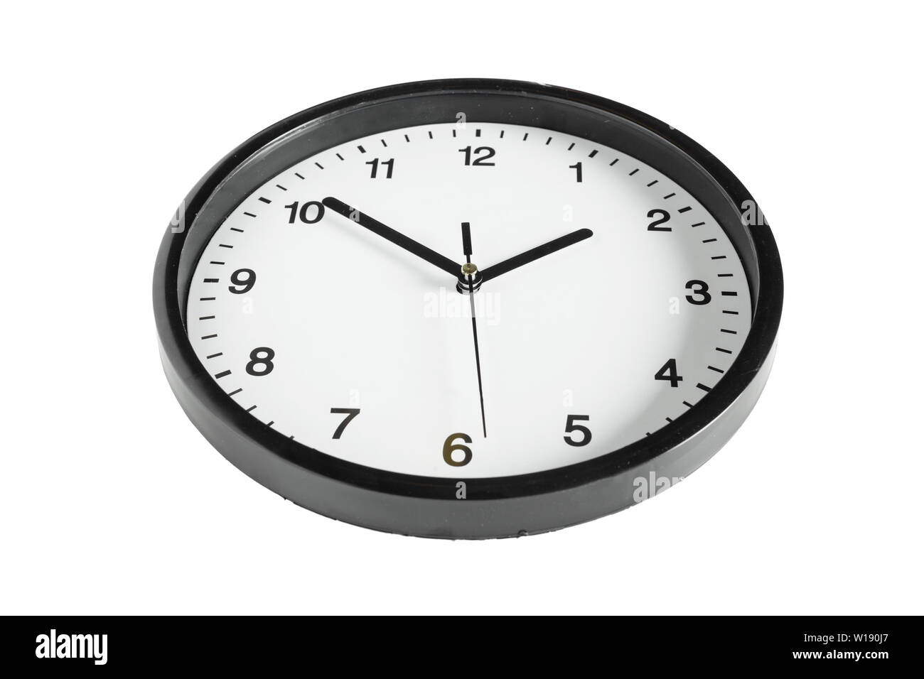 Simple classic black and white round wall clock Stock Photo Alamy