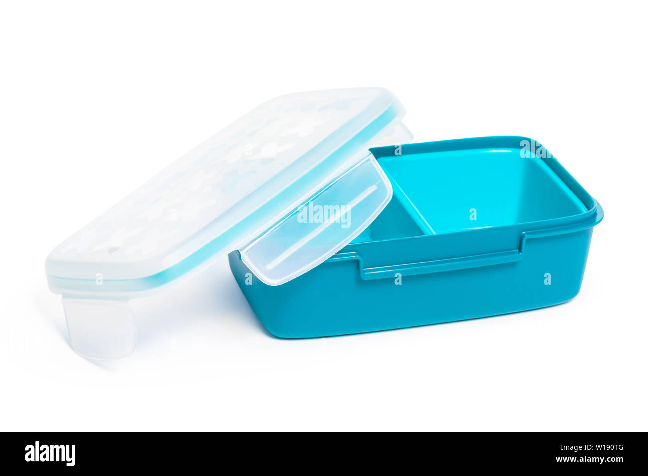 Plastic food container lunch box with a lid isolated on white