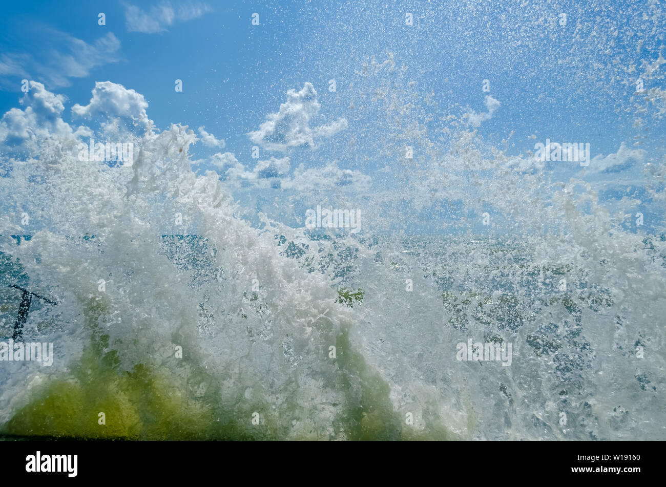 Splashing wave on the Black sea in the day Stock Photo - Alamy