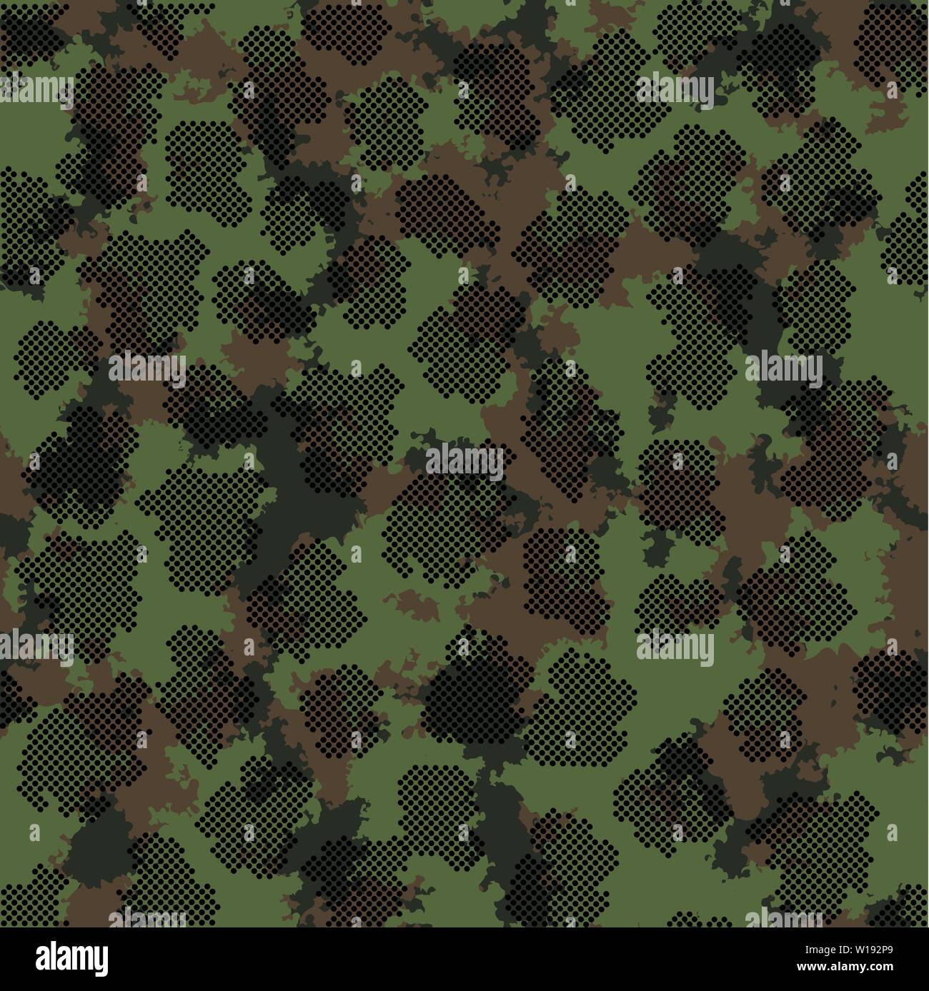 Fashion camo design. Color clouds seamless pattern vector. Trendy camouflage fabric pattern. Stock Vector