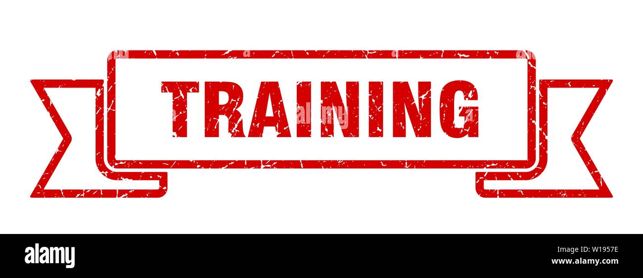 In Training Ribbon Examples training grunge ribbon. training sign. training banner Stock Vector ...