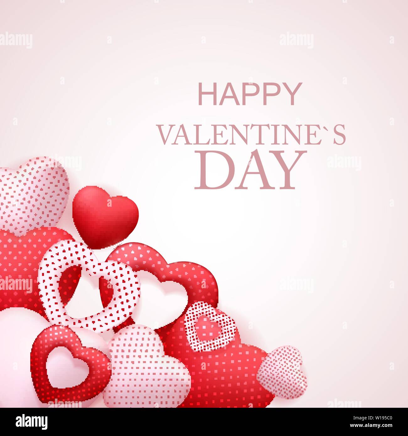 Happy Valentines Day Card with Heart. Vector Illustration Stock Vector ...