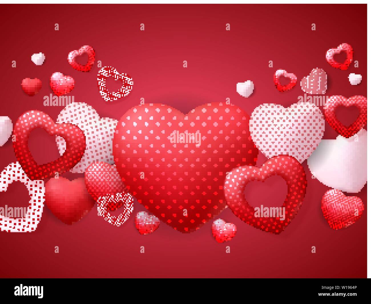 Happy Valentines Day Card with Heart. Vector Illustration Stock Vector ...
