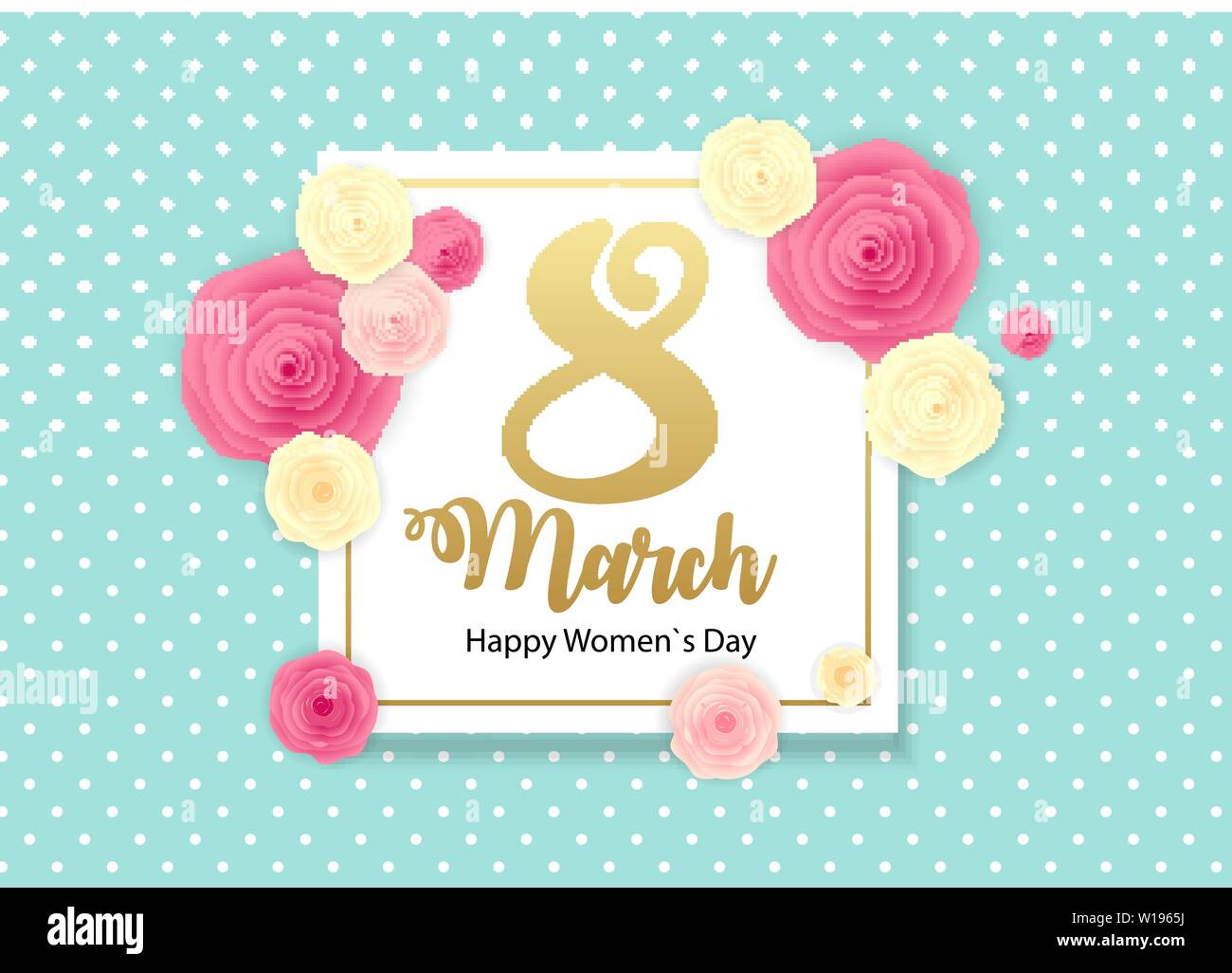 Poster International Happy Women's Day 8 March Floral Greeting card Vector Illustration Stock Vector