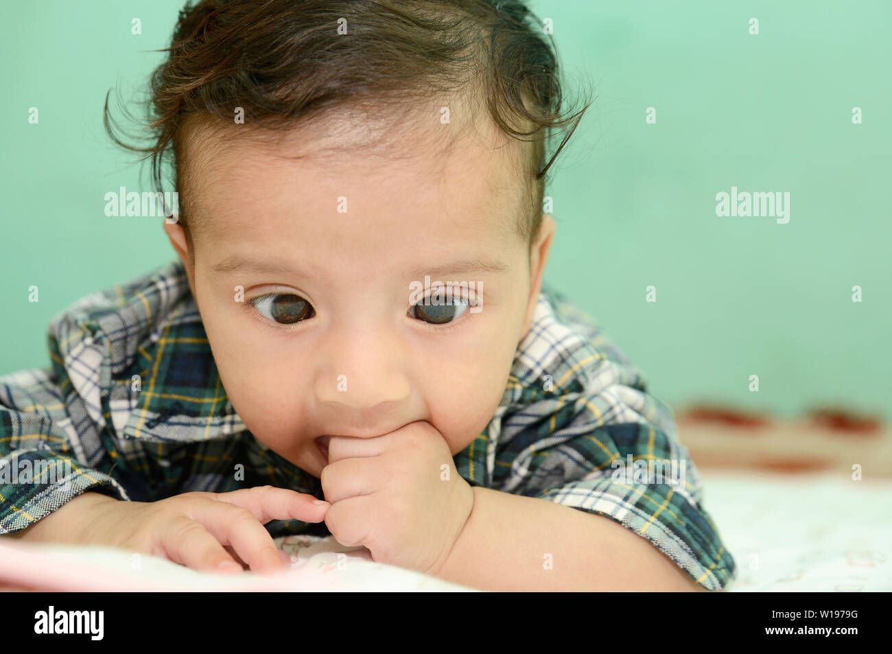 A Cute Indian Innocent New Born Baby in a Jovial Mood with a Charming Smile  Stock Image - Image of beauty, healthy: 190541739