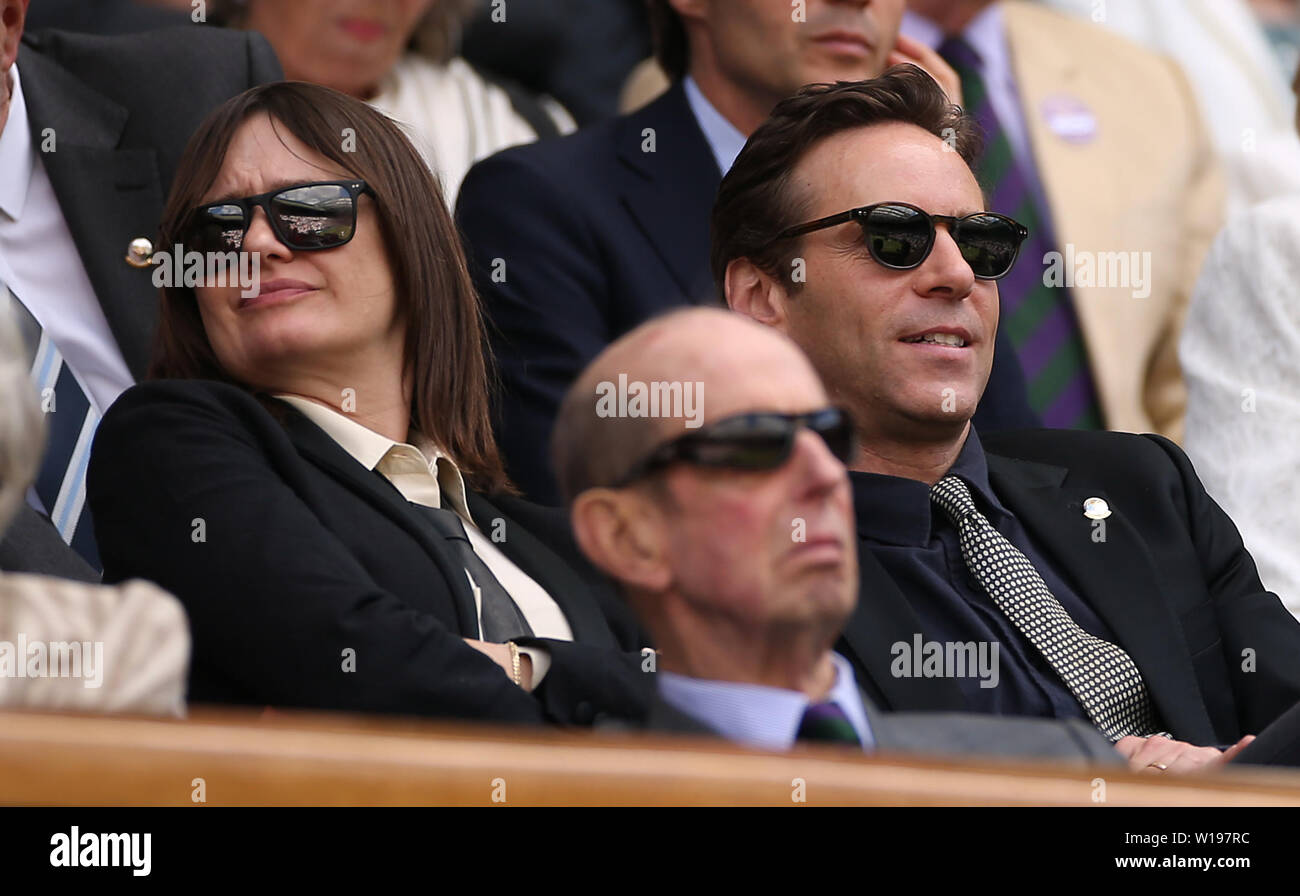 Emily Mortimer and Alessandro Nivola in the royal box of centre court