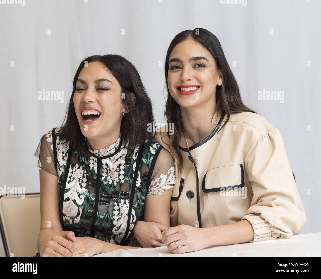Melissa Barrera and Mishel Prada, who stars in 'Vida', at the Four Seasons  Hotel in Beverly Hills. 2019/06/01. Credit: Action Press/MediaPunch ***FOR  USA ONLY*** Stock Photo - Alamy