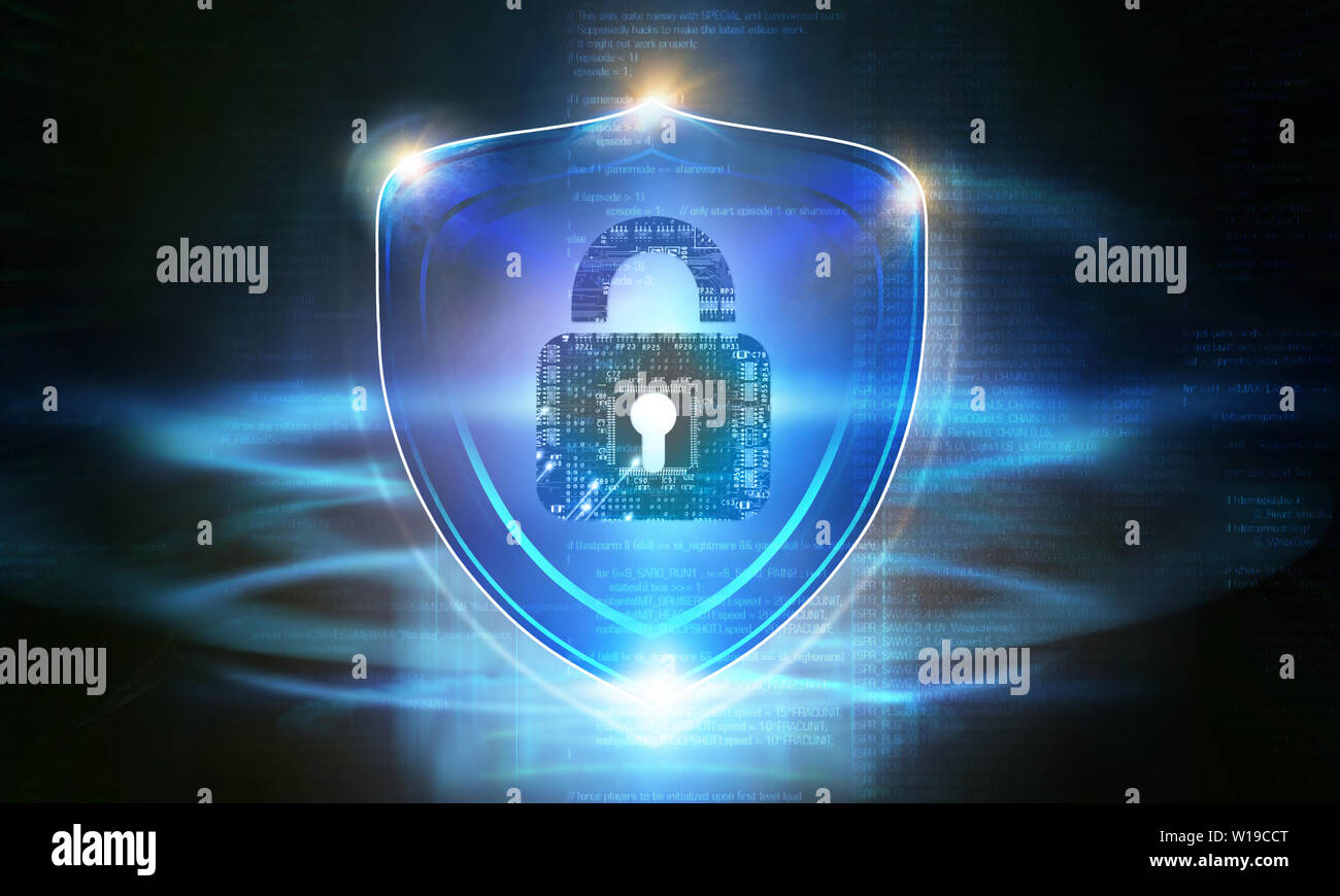 Cyber Security Concept Closed Padlock On Digital Background Stock Photo Alamy<script async src=