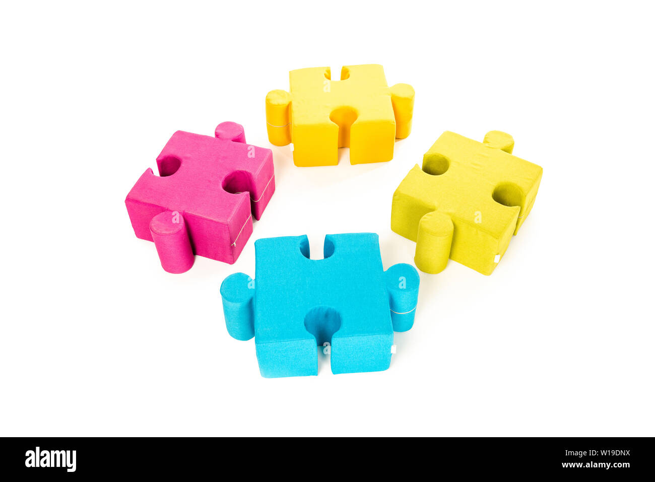 colorful jigsaw puzzle pieces isolated on white Stock Photo - Alamy