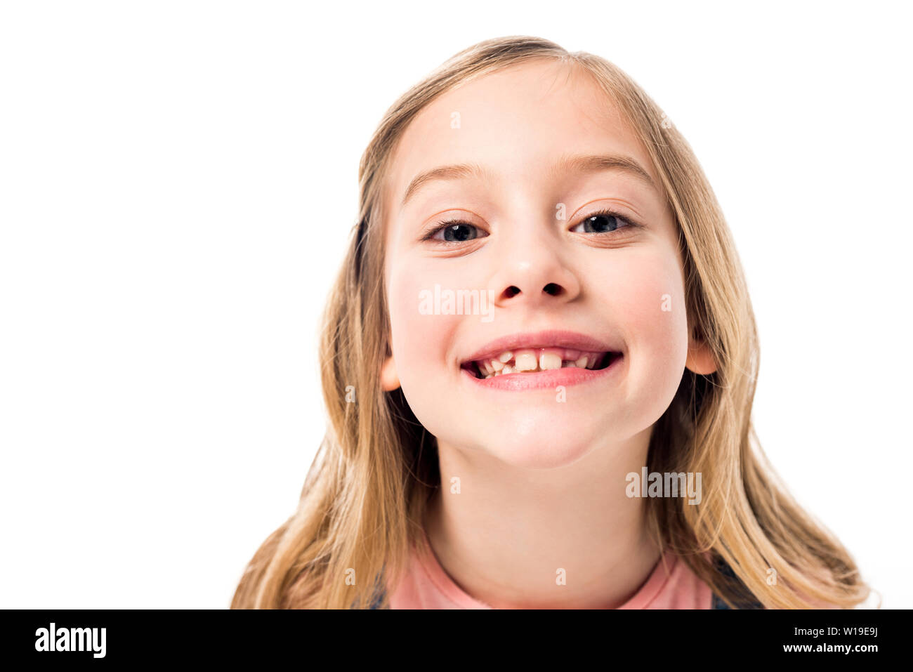 front view of laughing kid isolated on white Stock Photo - Alamy