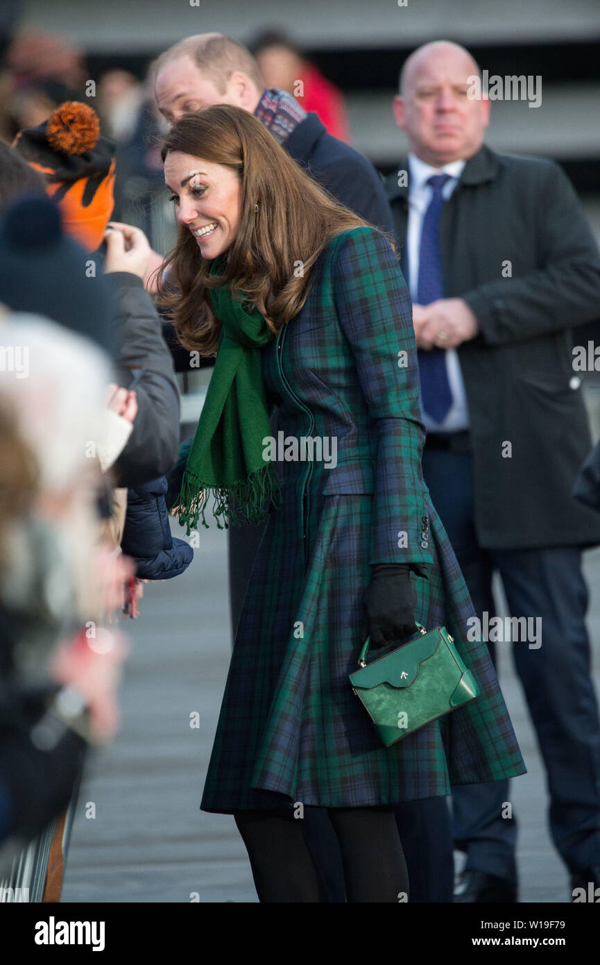 Dundee, UK. 29 January 2019. The Duke and Duchess of Cambridge officially opened Dundee's V&A Museum of Design. Stock Photo