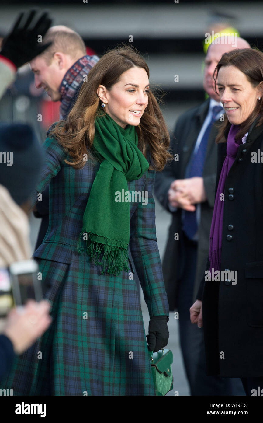 Dundee, UK. 29 January 2019. The Duke and Duchess of Cambridge officially opened Dundee's V&A Museum of Design. Stock Photo