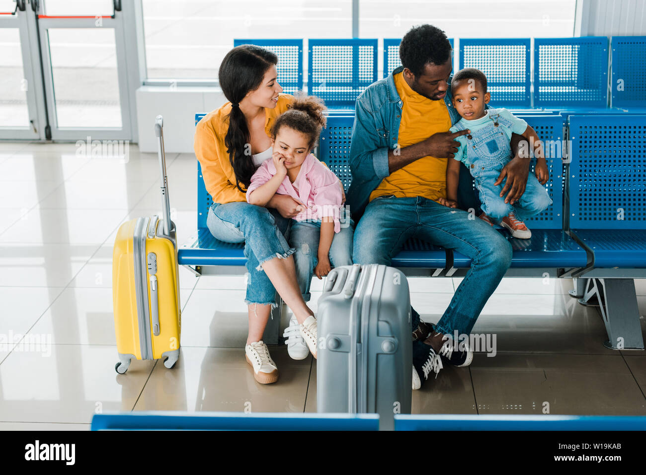 Black African American Family Airport High Resolution Stock Photography ...