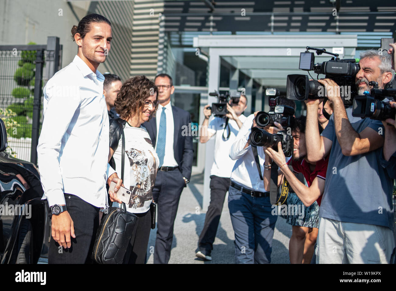 Turin, Italy. 01st July, 2019. Adrien Rabiot of Juventus arrives at ...