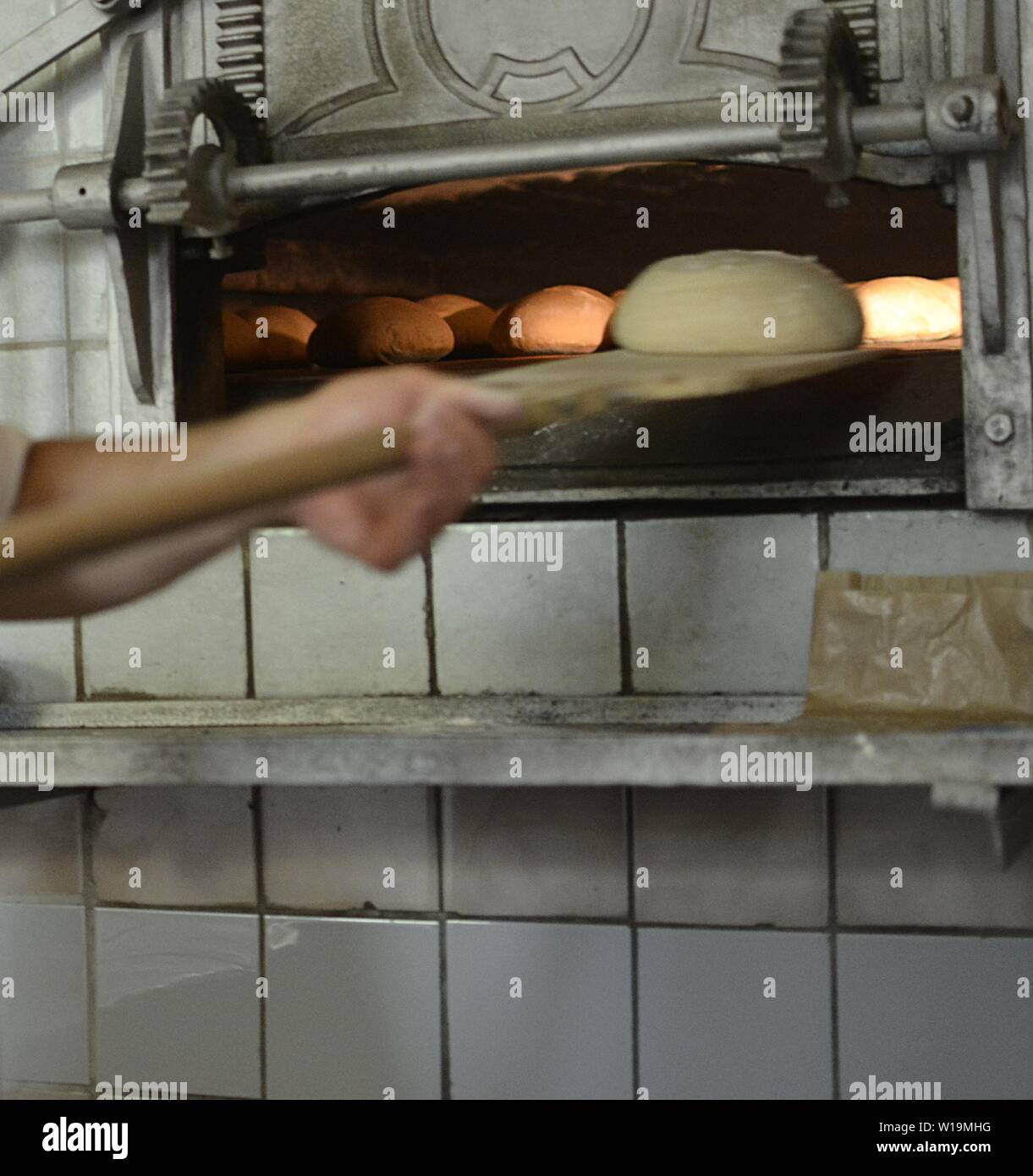 baked bread in a traditional oven Stock Photo Alamy