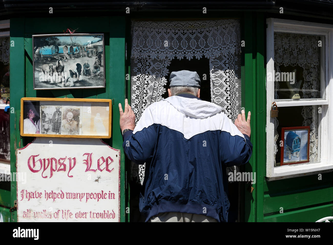 A Palm Reader pictured in her shop in Bognor Regis, West Sussex, UK. Stock Photo