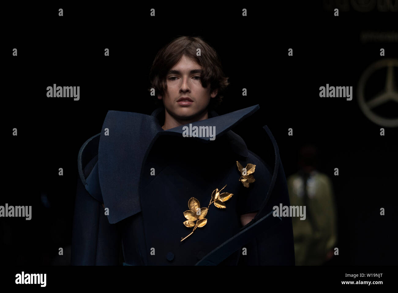 Berlin, Germany. 01st July, 2019. A model during show by Christoph Rump ...