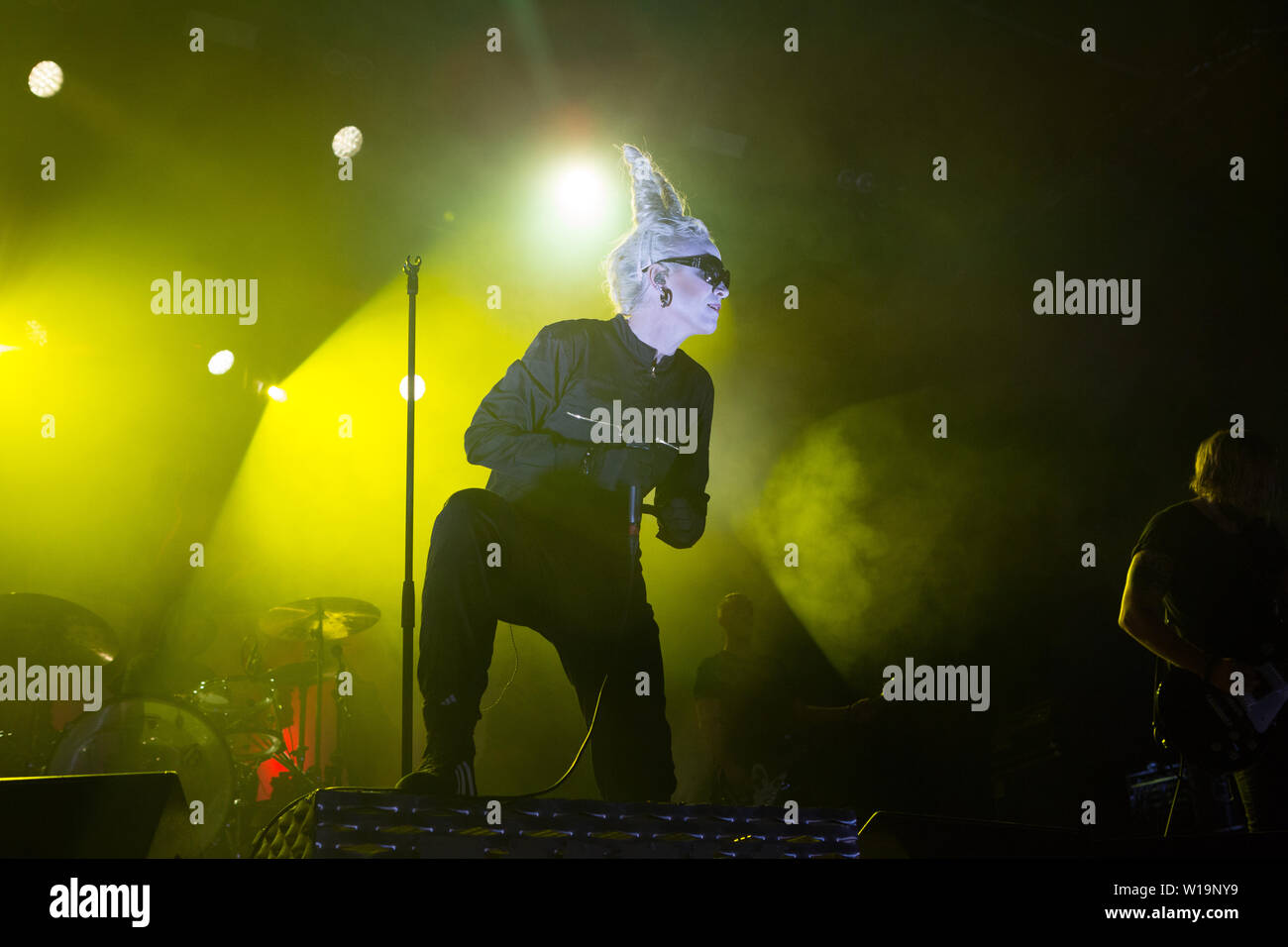 Oslo, Norway - June 27, 2019. The Norwegian metal band Djerv performs a live concert during the Norwegian music festival Tons of Rock 2019 in Oslo. Here vocalist Agnete Kjølsrud is seen live on stage. (Photo credit: Gonzales Photo - Per-Otto Oppi). Stock Photo