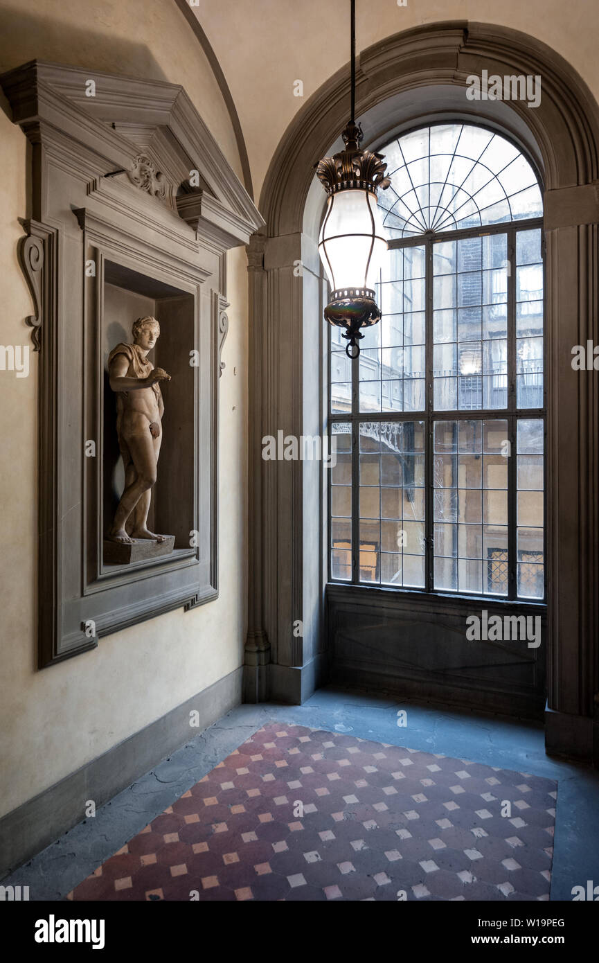 Florence, Tuscany, Italy- June, 2019: An interior view of the Palazzo Medici Riccardi, designed by Michelozzo di Bartolomeo and built between 1444 and Stock Photo