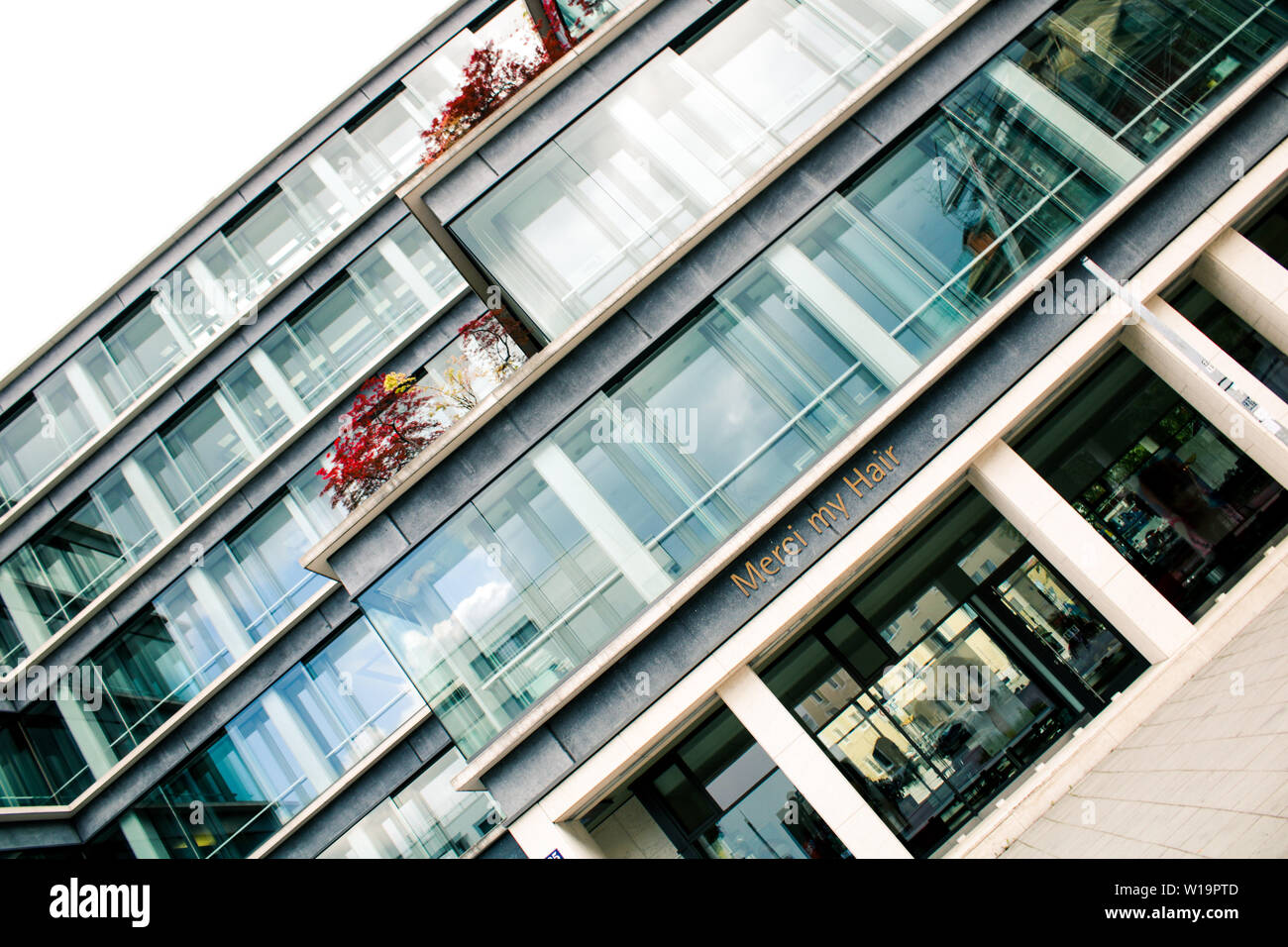 Munich luxury shopping building from glas Stock Photo