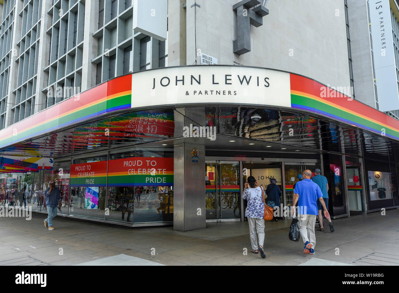 London Uk 1 July 19 The John Lewis Department Store In Oxford Street Is One Of Many Stores In The Capital S West End Whose Exteriors Are Decorated In Rainbow Colours In Support