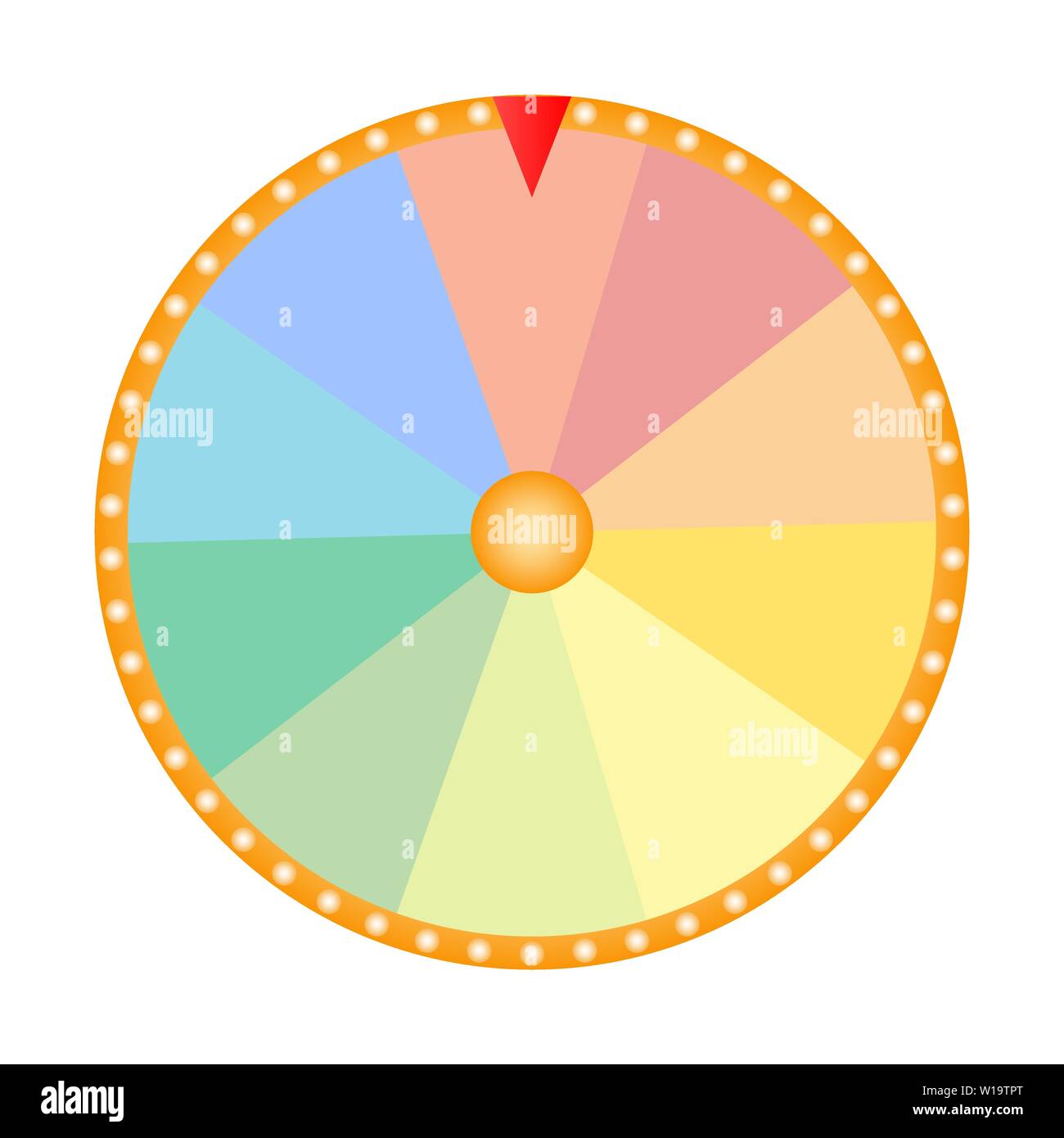 Wheel of fortune for the prize draw on a white background Stock Vector