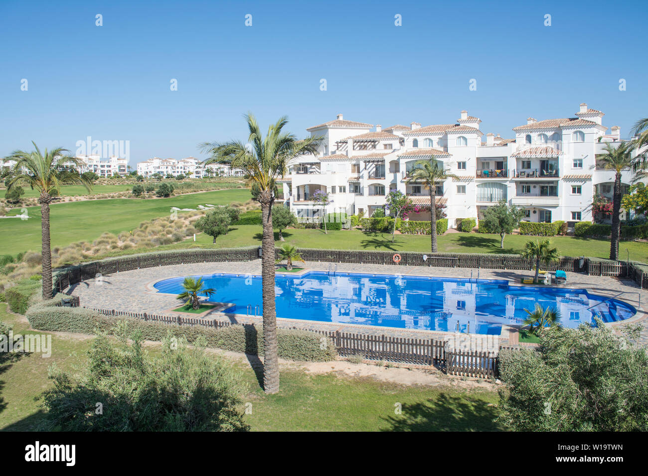 Swimming pool at Hacienda Riquelme Golf Resort, Murcia Spain Stock Photo
