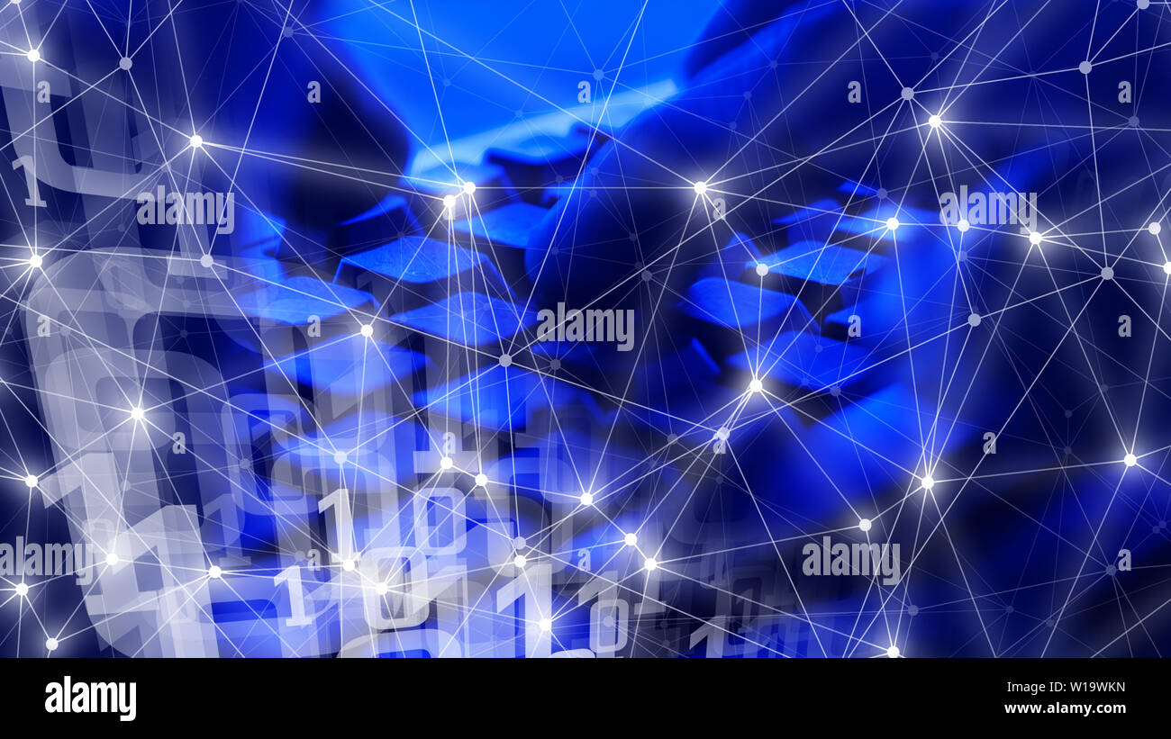 Ai machine learning algorithm, computer numbers Stock Photo
