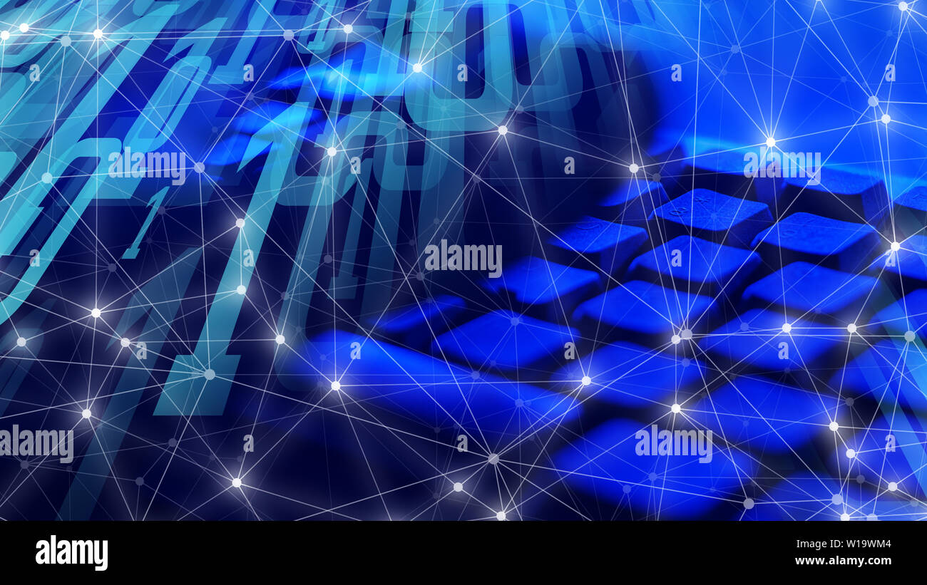 Digital analytics transformation data abstract, cyber security threat ...