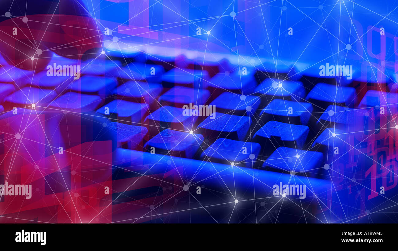 Computer algorithm idea, transparent triangle shapes connection Stock ...