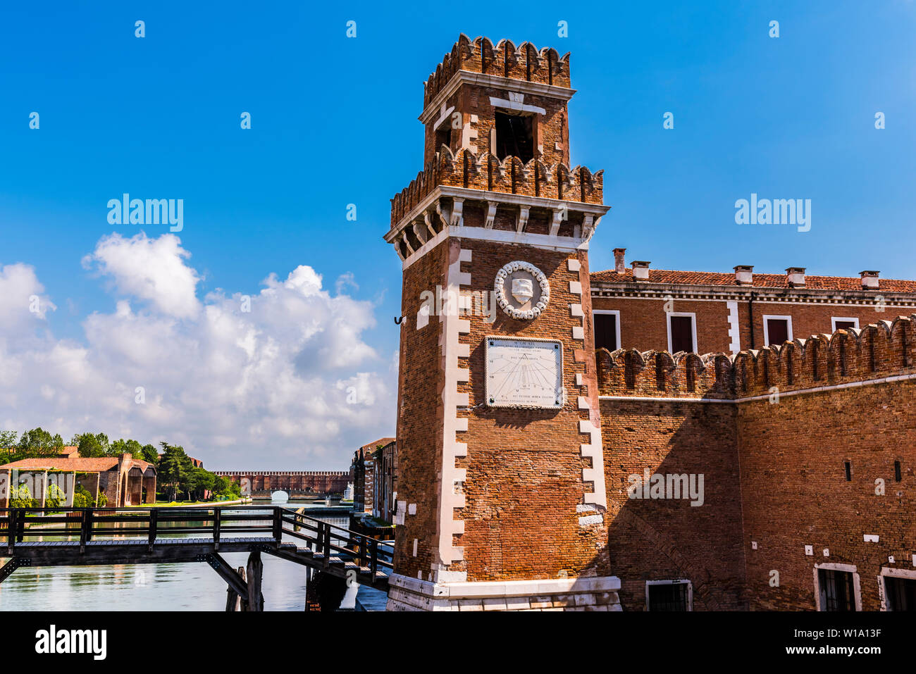 Canal entrance to the Arsenale in Venice, Veneto, Italy Stock Photo