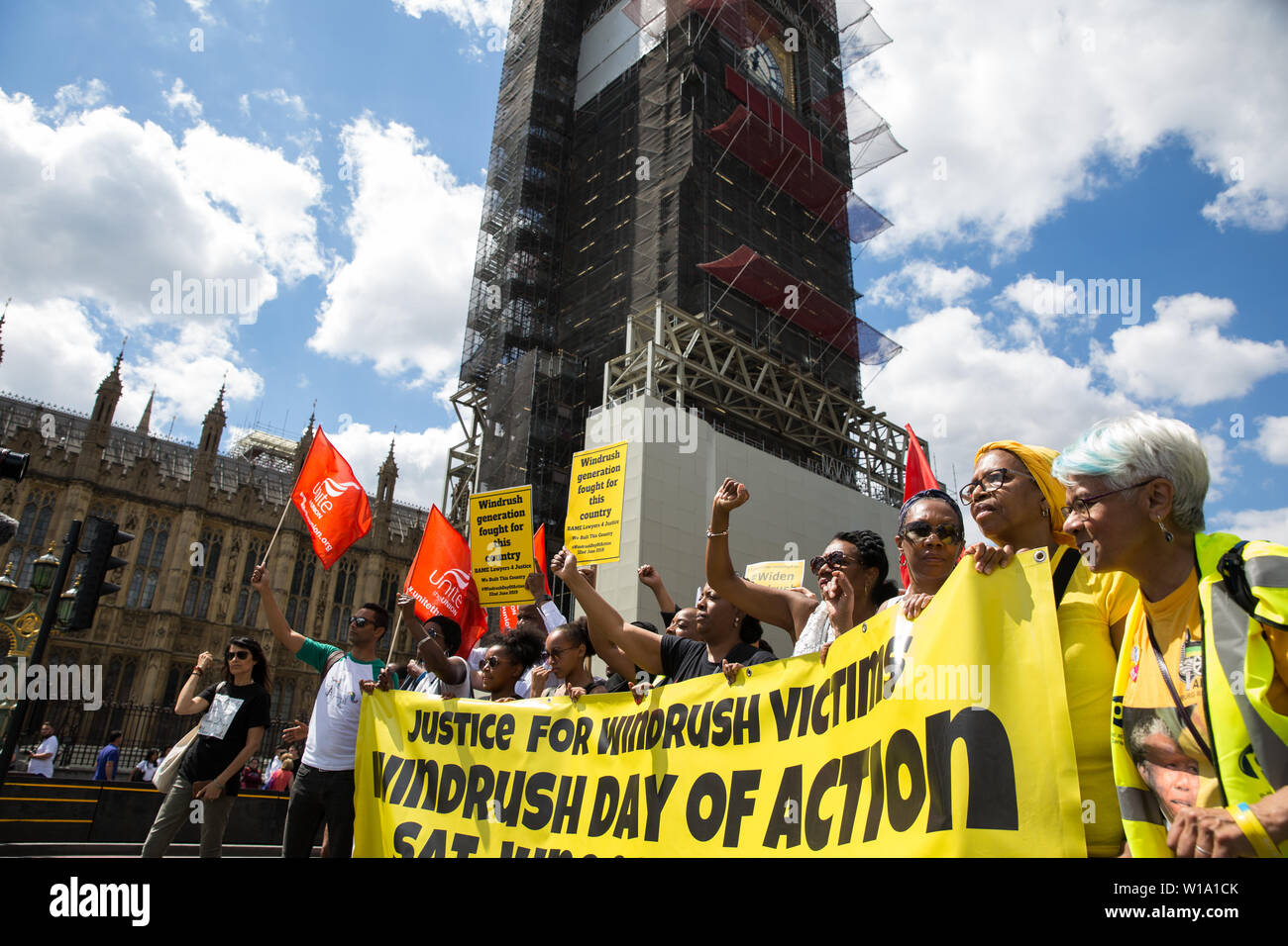 London, UK. 22 June, 2019. Campaigners from BAME Lawyers for Justice, comprised of Black Activists Rising Against Cuts (BARAC UK) and an umbrella of o Stock Photo