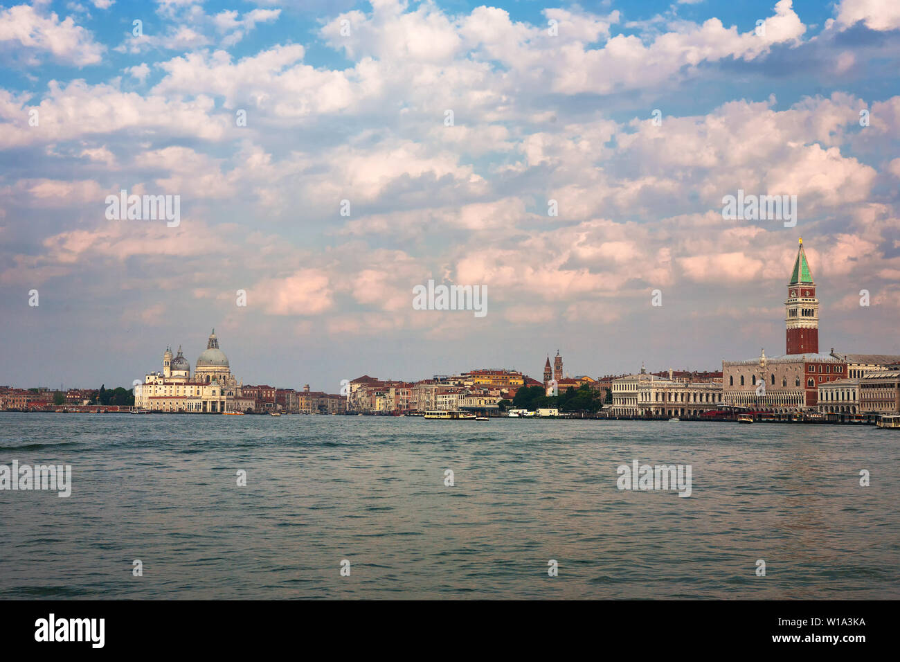 The classic approach to Venice by sea: the Bacino di San Marco, Venice, Italy Stock Photo