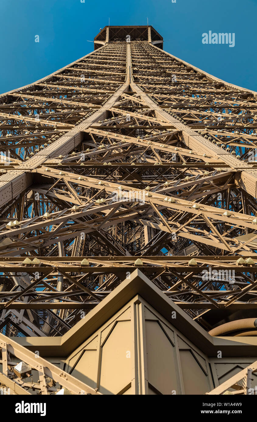 Metal construction of the Eiffel Tower. Paris. France Stock Photo