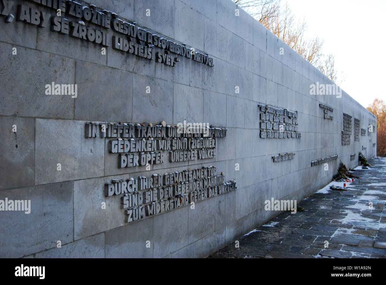 One of the memorials at Bergen Belsen Concentration Camp in Germany Stock Photo