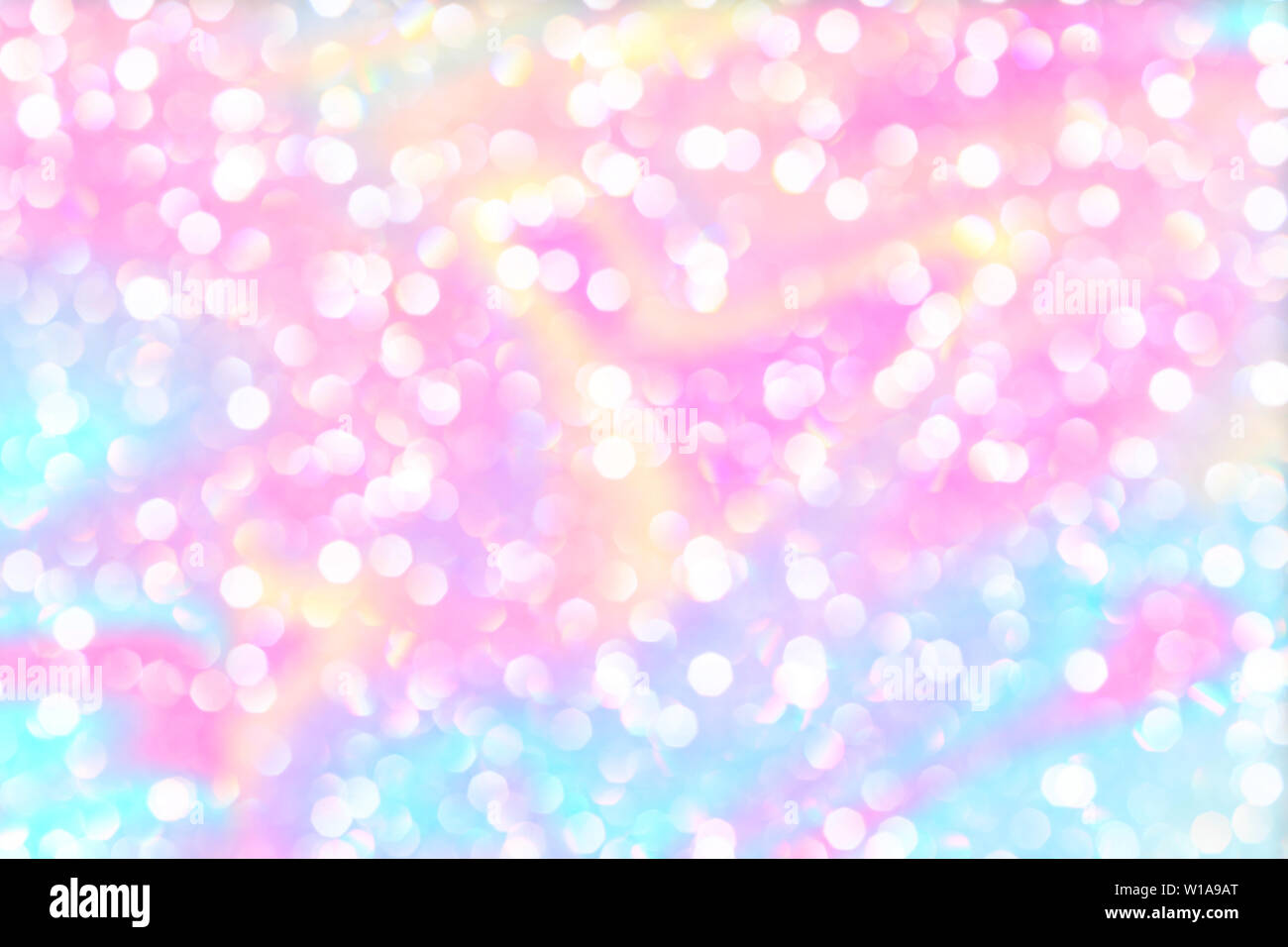 Beautiful abstract background of holiday lights bokeh in trendy colors. Wallpaper design. Stock Photo
