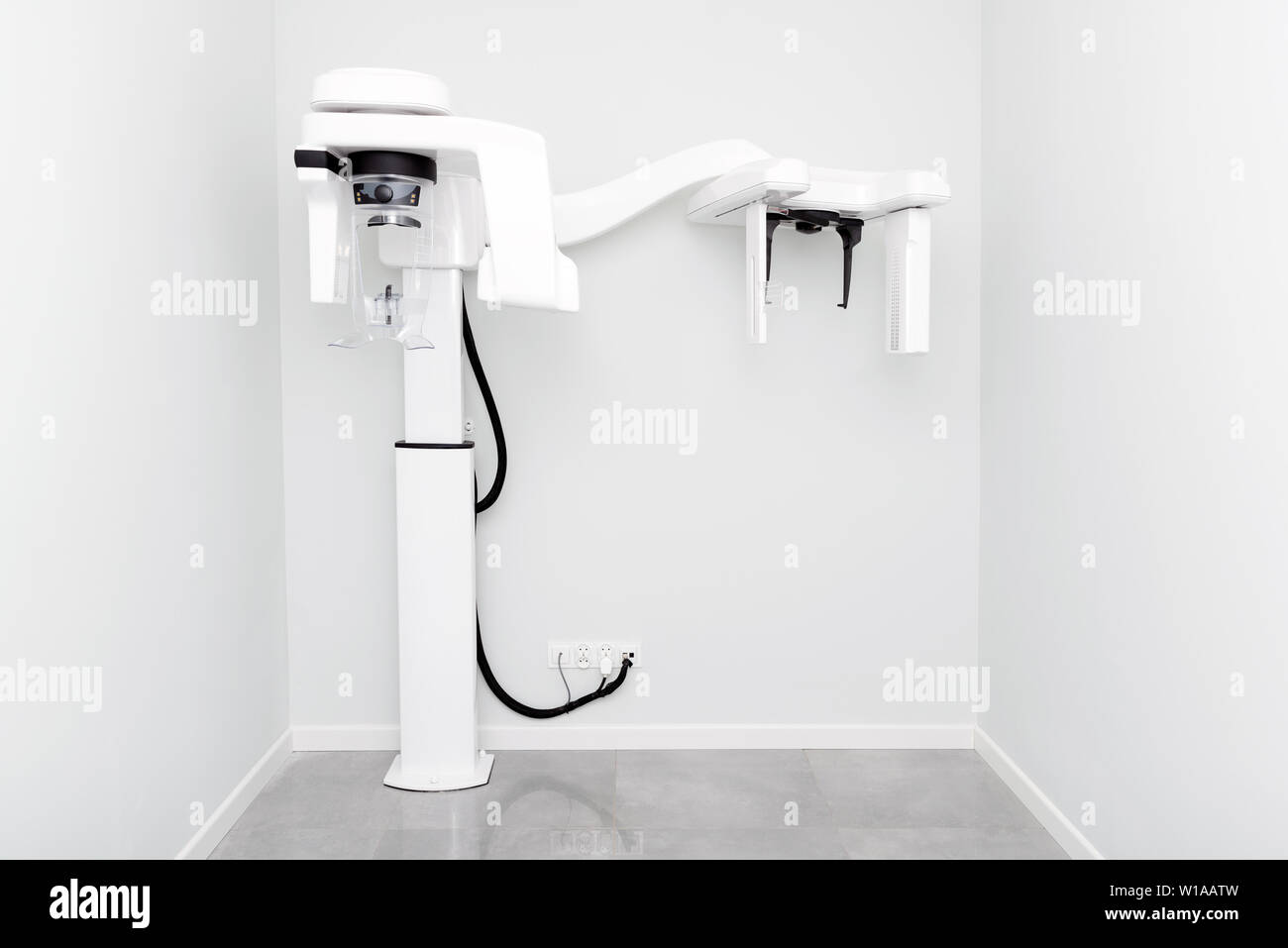X-ray machine in dental clinic. Digital panoramic radiography, dental care. Stock Photo
