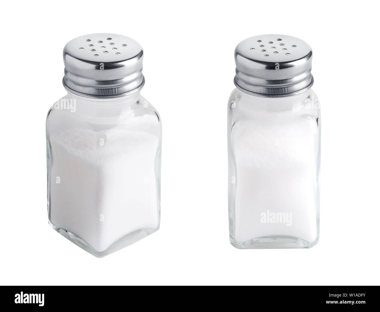 Salt shaker set isolated on white background Stock Photo
