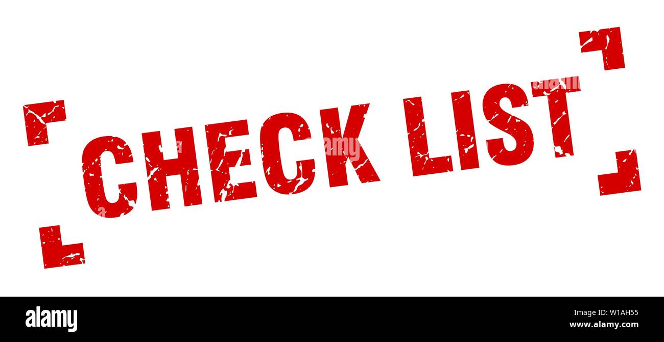 check list stamp. check list square grunge sign. check list Stock ...