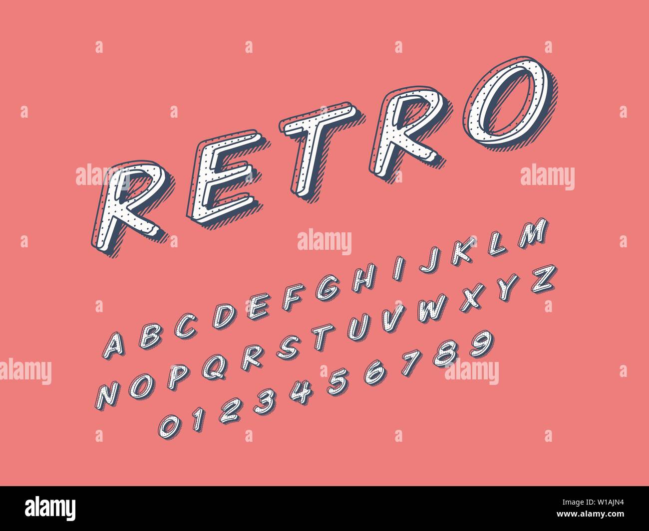 Retro Font And Alphabet Stock Vector Illustration Stock Vector Image And Art Alamy