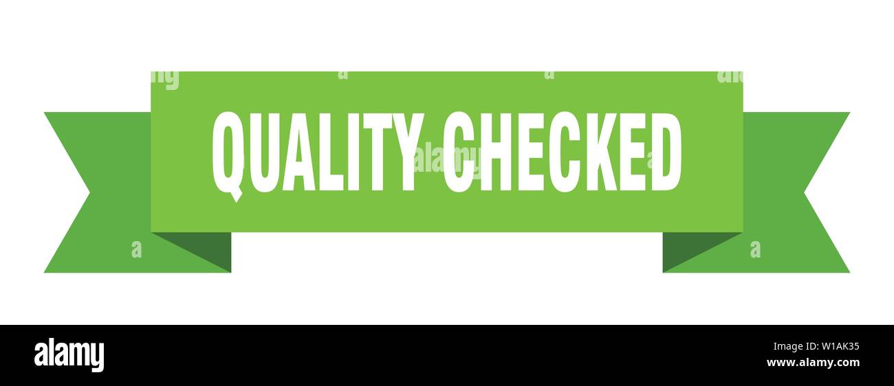 quality checked ribbon. quality checked isolated sign. quality checked ...