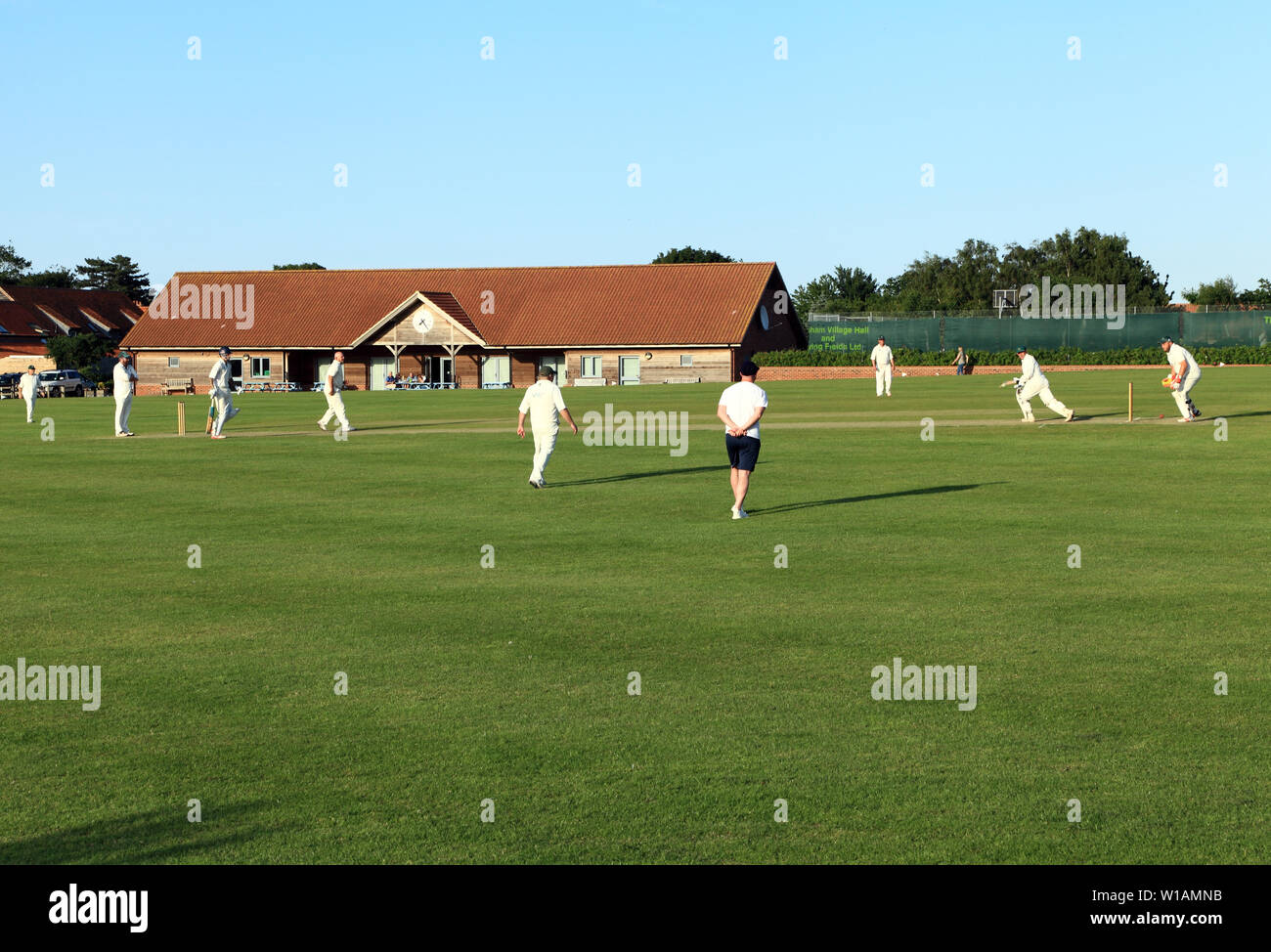 Village Cricket, match, game, sport, Thornham, Norfolk, England, UK 2 Stock Photo