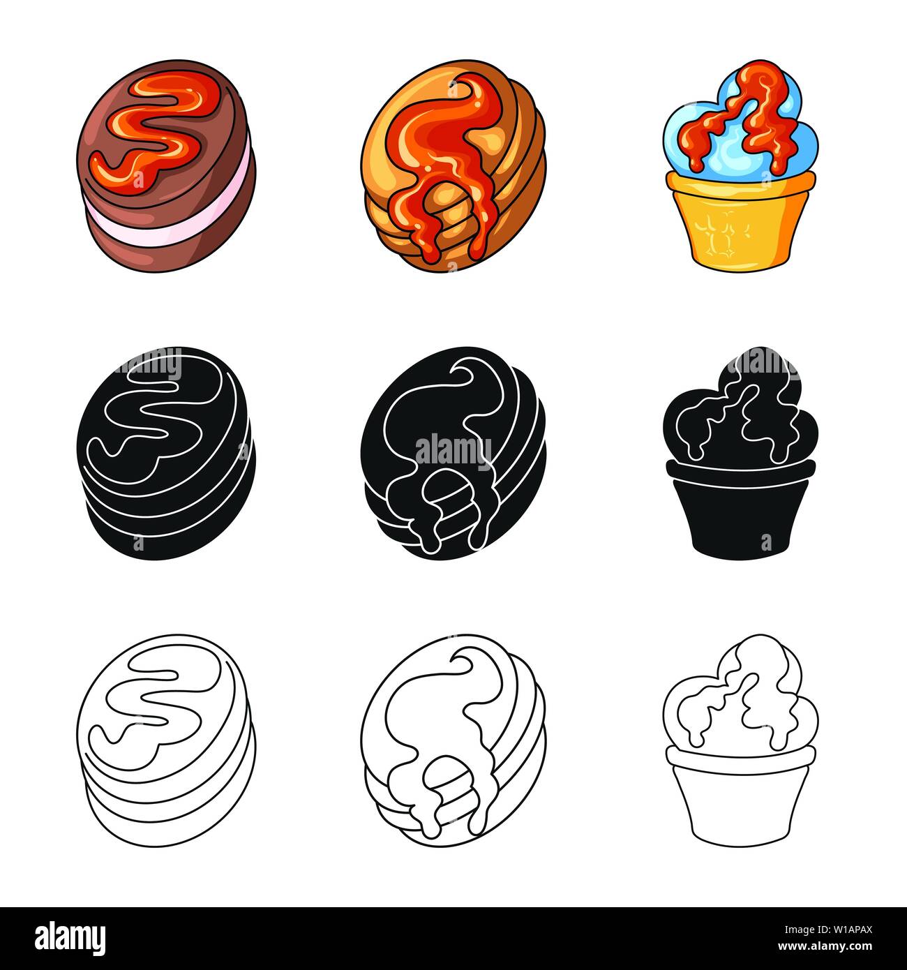 Vector design of confectionery and culinary icon. Set of confectionery ...
