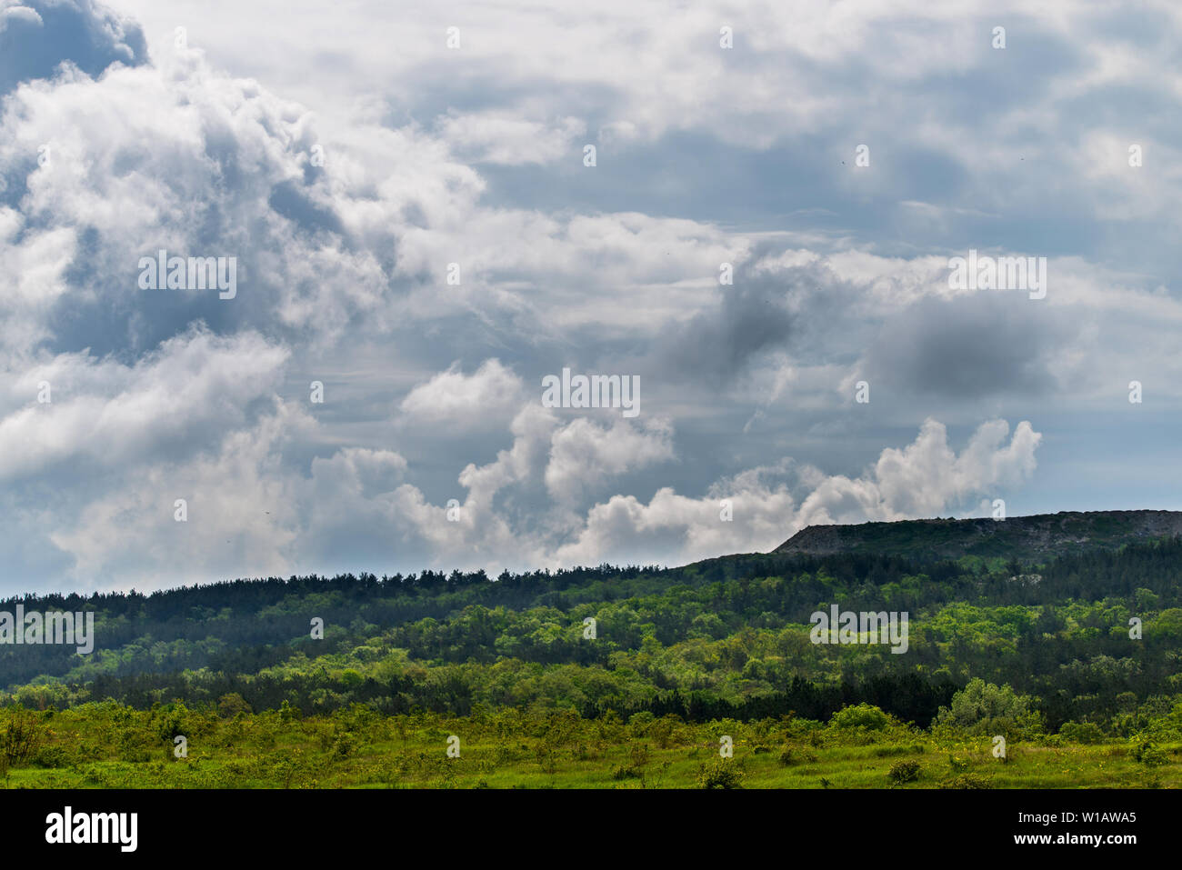 The big powerful storm clouds before a thunder-storm Stock Photo