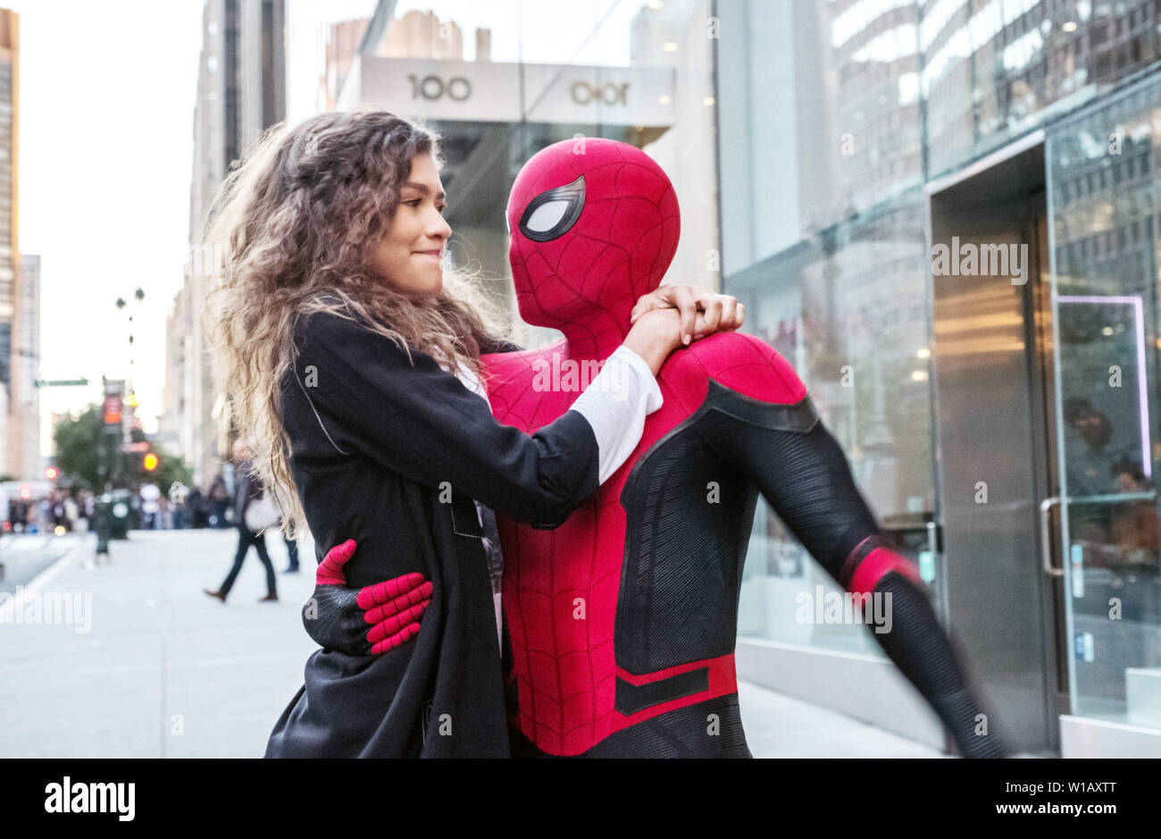 SPIDER-MAN: FAR FROM HOME, from left: Zendaya, Tom Holland as Spider