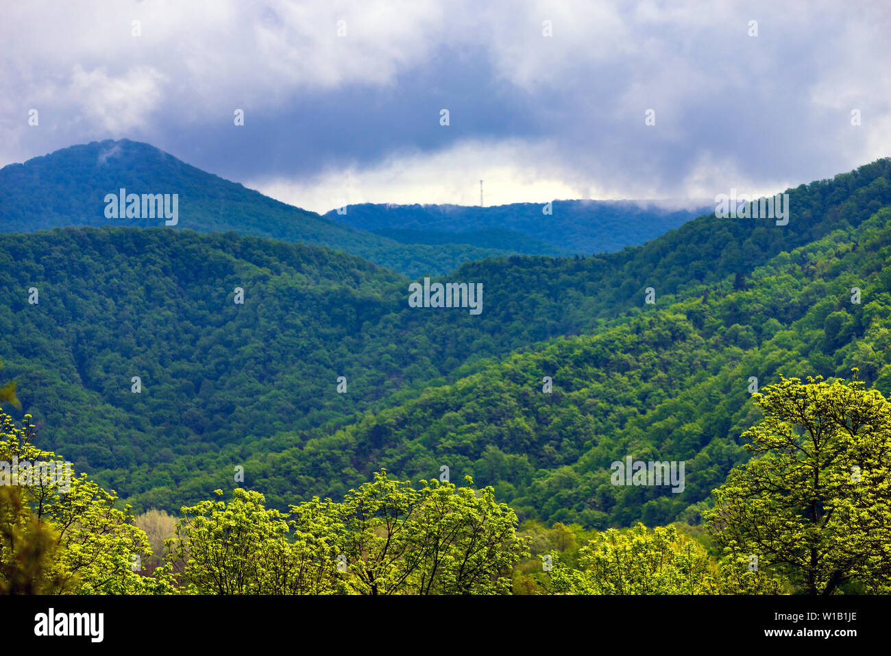 The big powerful storm clouds before a thunder-storm Stock Photo